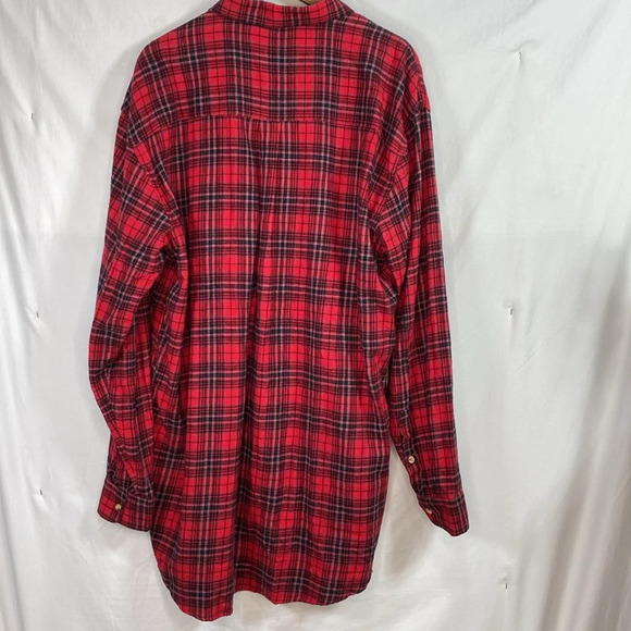 Foxfire Red & Black Plaid Button Front Men’s Flannel Shirt Top, Size 2XT. - Picture 2 of 9